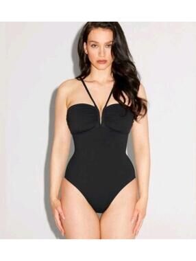 NEW TA3 Black Converty One Piece Swimwear Women Sz M Regular Long Corset Back